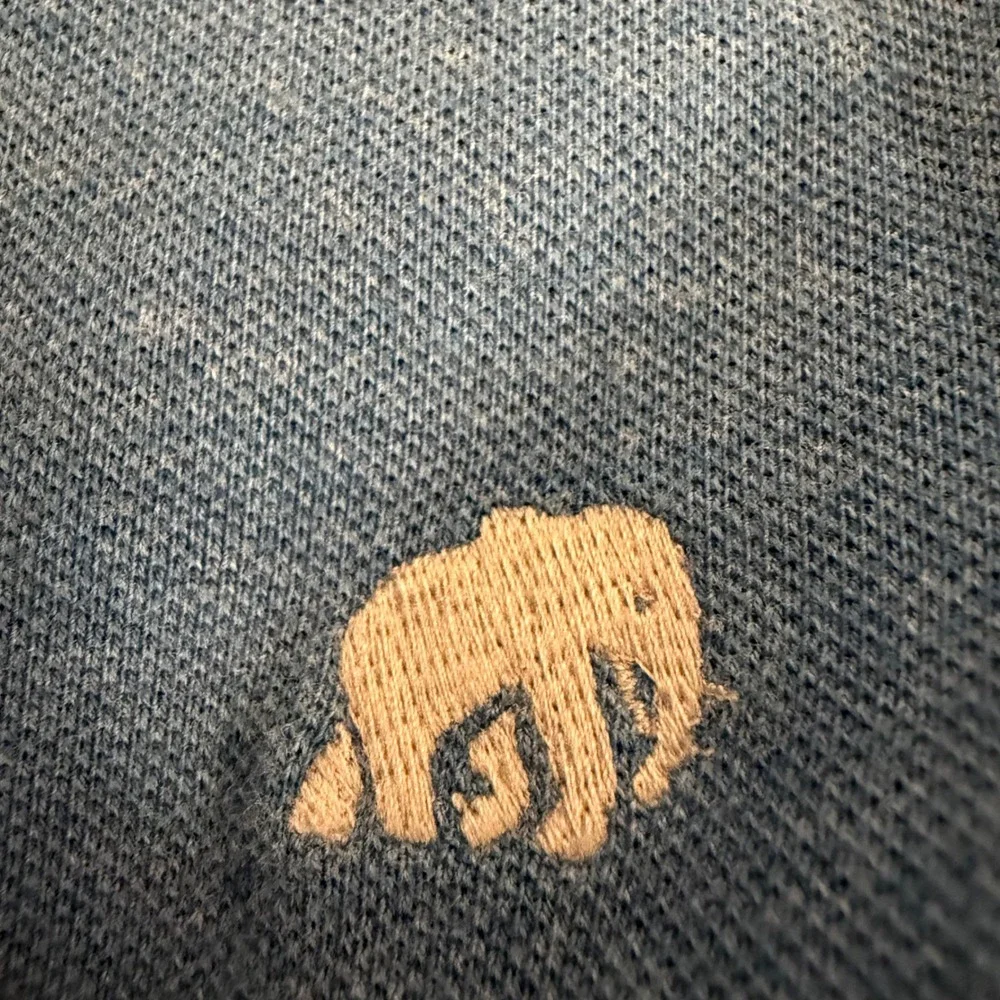 Banana Republic Mens XL Blue Heathered Short Sleeve Elephant Logo Polo Shirt